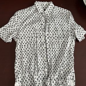 White Louis Vuitton (Button Down) Collar T-Shirt